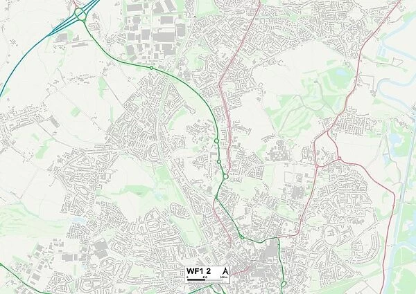Wakefield WF1 2 Map. Postcode Sector Map of Wakefield WF1 2