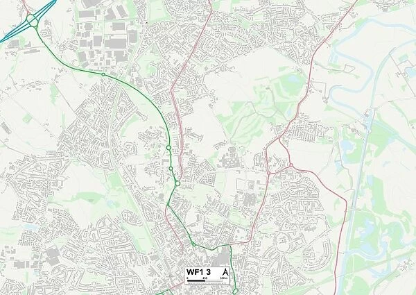 Wakefield WF1 3 Map. Postcode Sector Map of Wakefield WF1 3