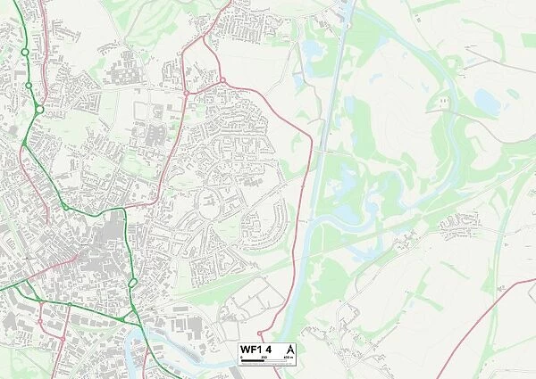 Wakefield WF1 4 Map. Postcode Sector Map of Wakefield WF1 4