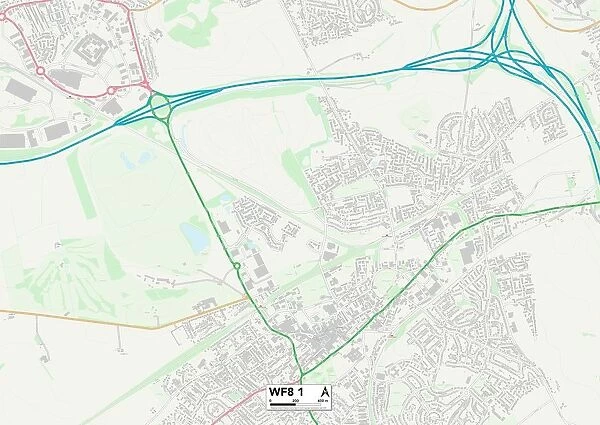 Wakefield WF8 1 Map. Postcode Sector Map of Wakefield WF8 1