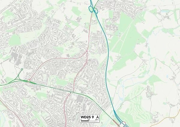 Watford WD25 9 Map. Postcode Sector Map of Watford WD25 9