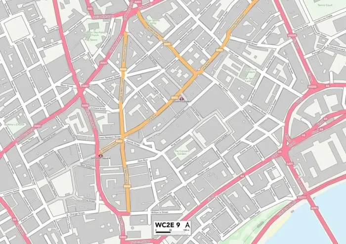Framed Print : Westminster WC2E 9 Map