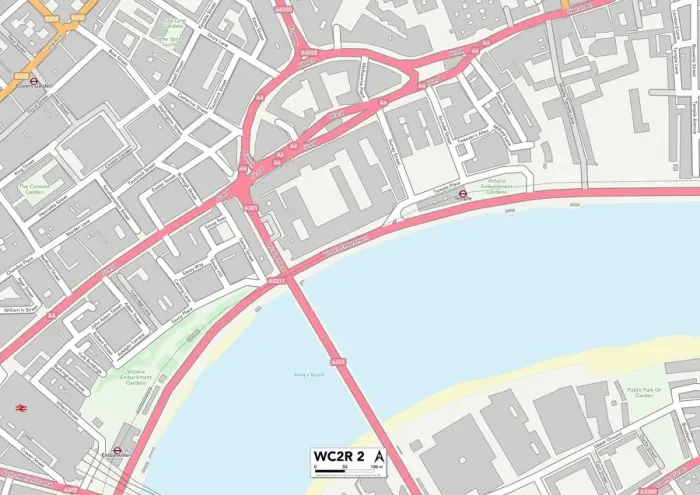 Framed Print : Westminster WC2R 2 Map Framed Print : Westminster WC2R 2 Map