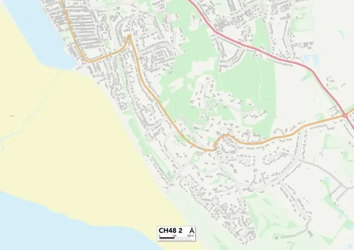 Framed Print : Wirral CH48 2 Map