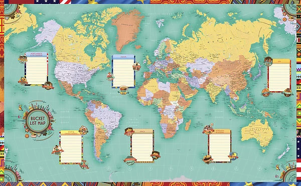 World Bucket List Map Art