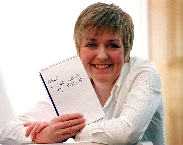 Brenda Patterson TV Presenter at home January 1998 after losing her voice
