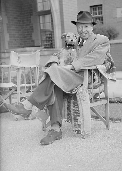 Entertainer George Formby seen here with with his dog at Lytham St Anne