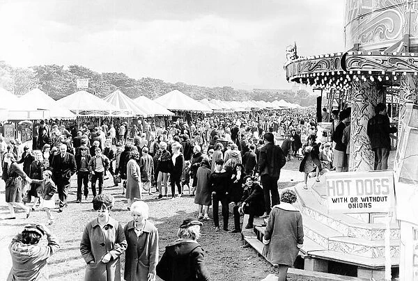 The first day crowd starts to thicken at the Hoppings in 1964 on Newcastle