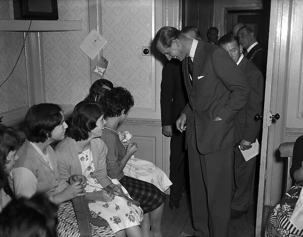Prince Philip, Duke of Edinburgh at Eagle House Youth Club, Bristol. 29th October 1959