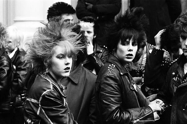 Punk rockers march in London. 3rd February 1980