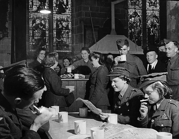 WW2 St Helens Church Worcester May 44 being used as a YMCA canteen
