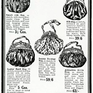 Advert for Debenham & Freebody womens silk bags 1922