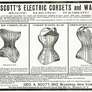 Advert for Dr Scotts electric corsets 1890