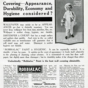 Advertisement for Robbialac paint