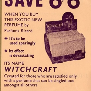 Advertisement voucher for Witchcraft Perfume