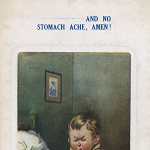 Boy prays not to get stomach ache