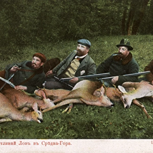 Bulgarian hunting party and their bag