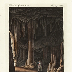 Cavern of stalactites near Slains in Scotland