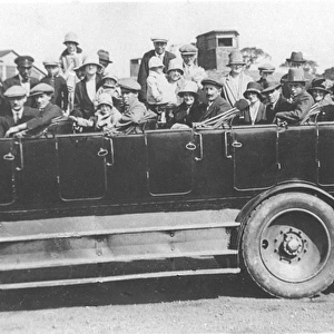 A charabanc, popular type of outings coach