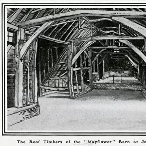 Drawing by R. Borlase Smart of the ancient barn at Jordans Hostel
