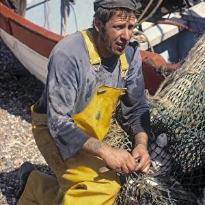 Fisherman Opening Nets, Aldeburgh