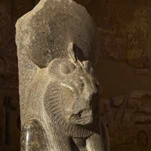 Goddess Sekhmet, Sculpture. Detail. Medinet Habu. Egypt