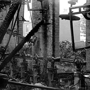 Hat factory machinery after fire