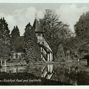 The Institute & Pond, Rickford, Blagdon, England