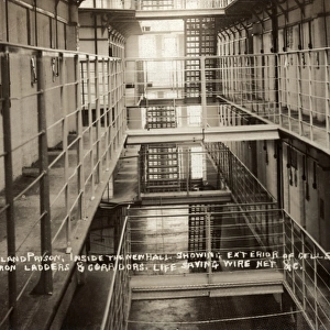 Interior of cell block at Portland Prison, Dorset