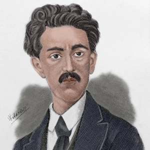 Manuel Acuna Narro (1849-1873). Mexican writer. Engraving. C