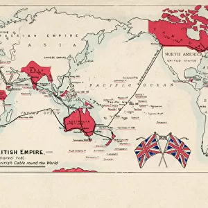 Map of British Empire showing international cable