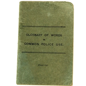 Metropolitan Police Glossary of Words instruction book
