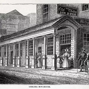 The Old Chelsea Bun House, Chelsea, London - exterior. Date: 1810