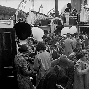 Passengers prepare to disembark from ferry at Dieppe