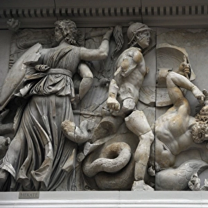 Pergamon Altar. Hecate fighting against the giant Klytios ne