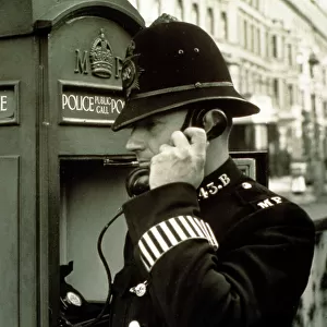 Policeman at a police call box
