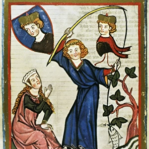 Pteffel, poet of the 13th century, fishing for his beloved