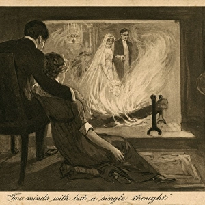 Romantic couple imagine their wedding day, 1913