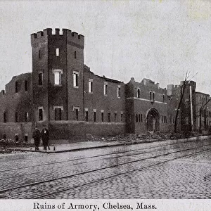 Ruins of the State Armory, Chelsea, Massachusetts, USA