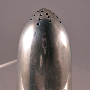 Silver pepper pot in the shape of a heavy Howitzer shell