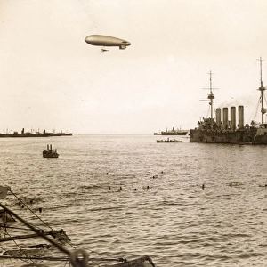 An SS airship over the harbour near the Dardanelles
