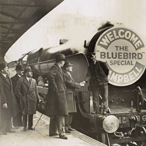 Steam train celebrating Malcolm Campbells record
