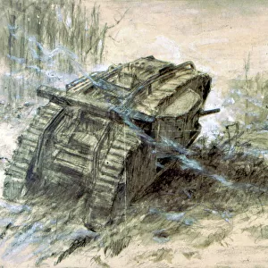 Tank Battle on the Somme British MkIV & German A7V tanks in