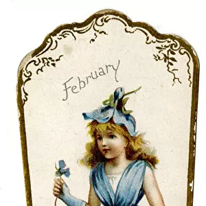 Victorian Calendar, February, Flower Girl