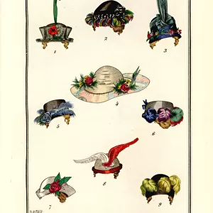 Womens hat designs by milliner Marcelle Demay, 1913