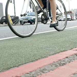 Cyclist in a cycle lane