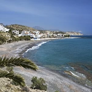 Beach view, Mirtos, Lasithi region, Crete, Greek Islands, Greece, Europe