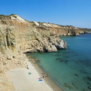 Tsigrado beach and bay, Milos, Cyclades Islands, Greek Islands, Aegean Sea