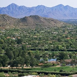 View over Paradise Valley from the slopes of Camelback Mountain