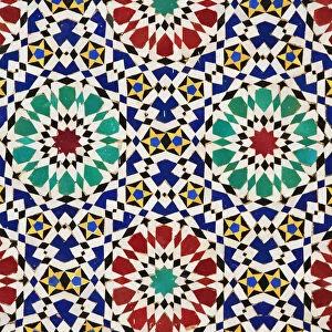 Coloured tiles, <br>Royal Palace, <br>Fez-el-Jedid, <br>Fez (Fes)
